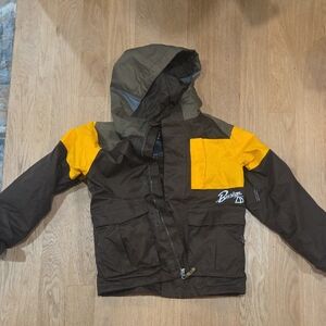 Burton Kids Brown and Yellow Raincoat